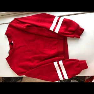 Cropped red sweatshirt
